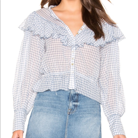 LoveShackFancy Susanne Top Caspian Blue
